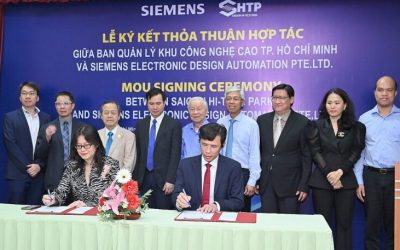 High-Tech Park Ho Chi Minh City and Siemens EDA signing MOU to collaborate on enhancing the training capability to develop human resources for the semiconductor industry